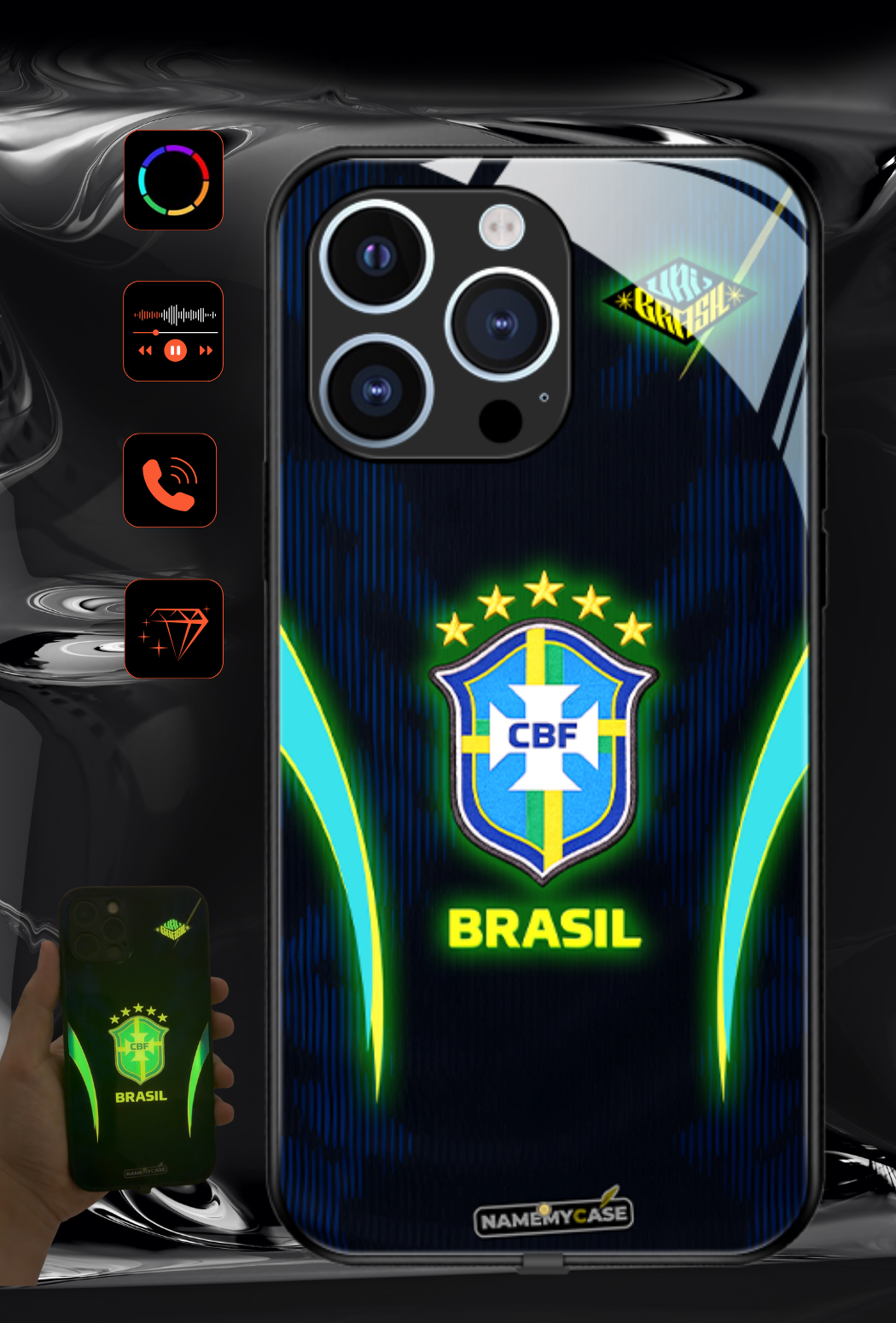 LED Light-Up iPhone Case - World Cup Jersey Brazil