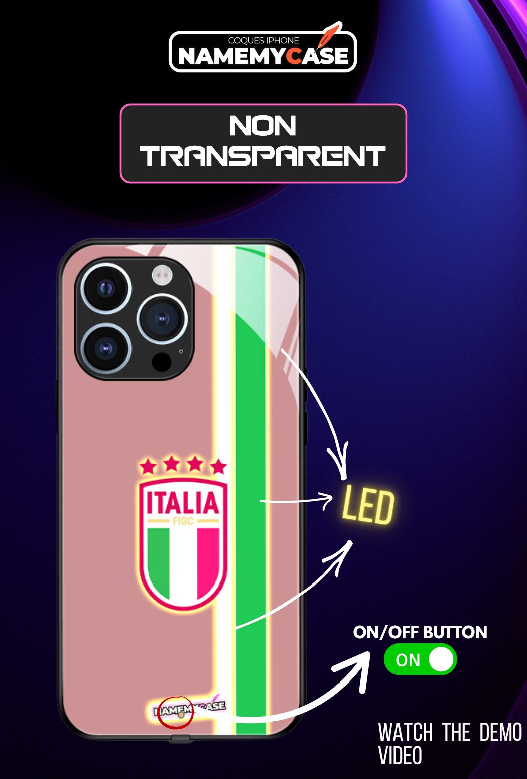 LED Light-Up iPhone Case- Italy