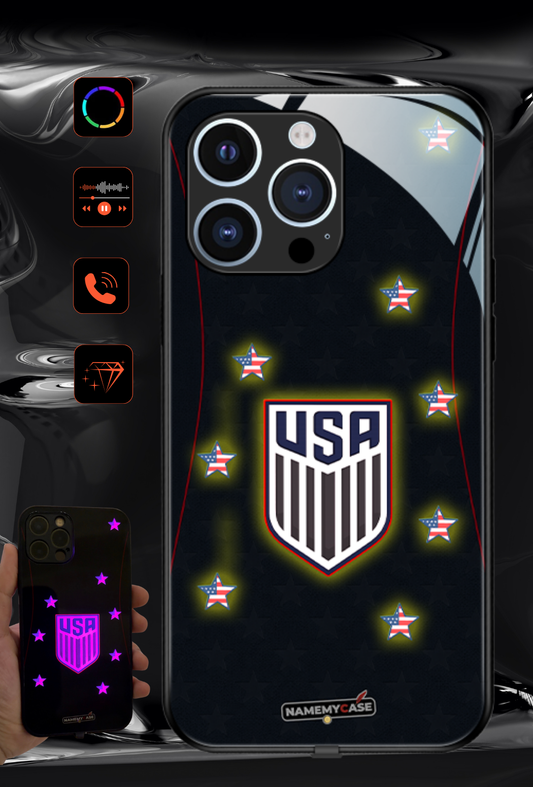 LED Light-Up iPhone Case - USA Black Edition World Cup Jerseys